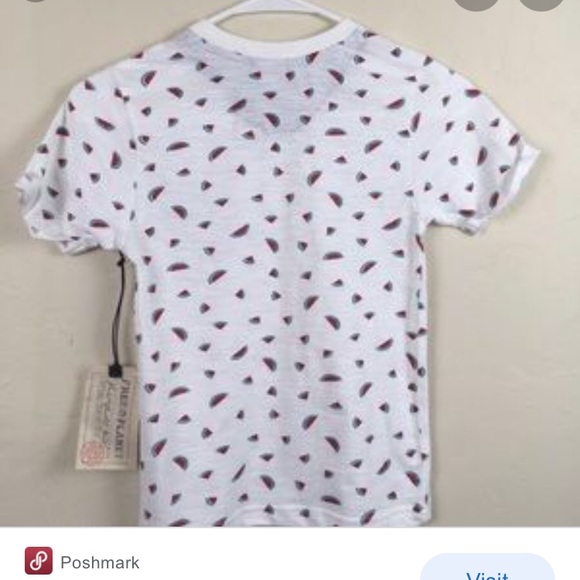 Free Planet - White Watermelon Pattern T-Shirt - M - Picture 2 of 9
